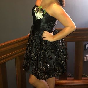 Black and gold formal dress